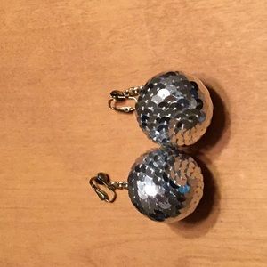 Retro, clip on disco ball earrings